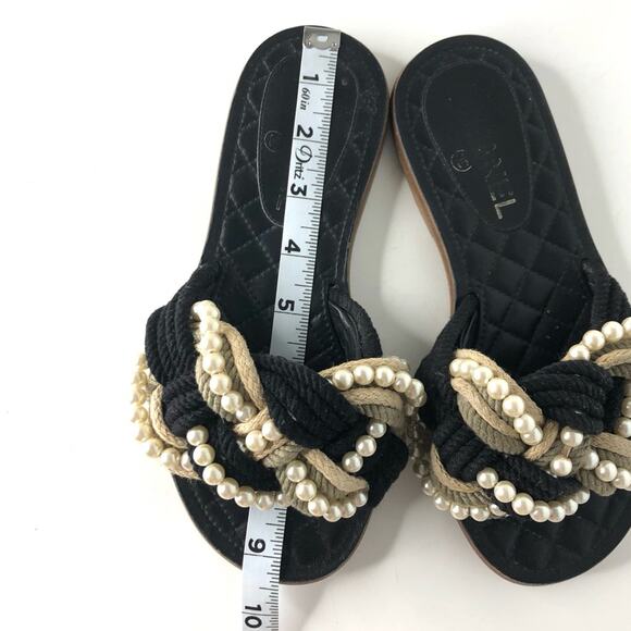 Chanel Cruise 2017 Cuba Braided Pearl Slides Mules Slip On Flat Sandals 36 - Picture 7 of 8